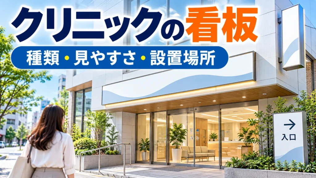 クリニック看板の種類・見やすさ・設置場所を解説するアイキャッチ