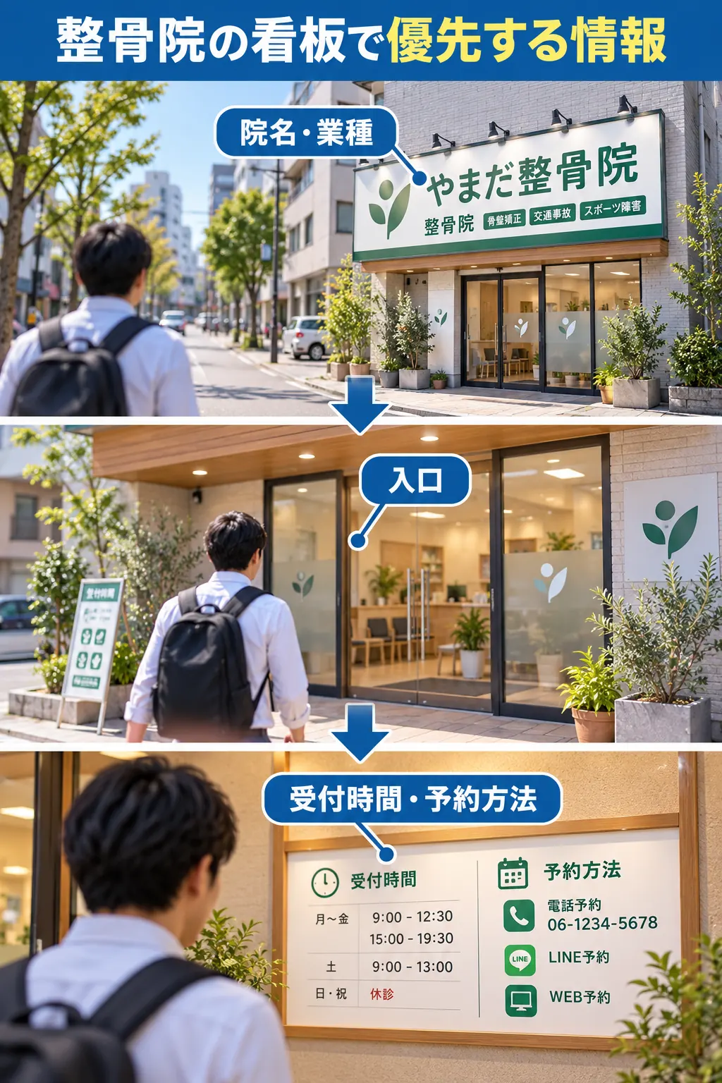 整骨院の看板で優先して伝えたい情報
