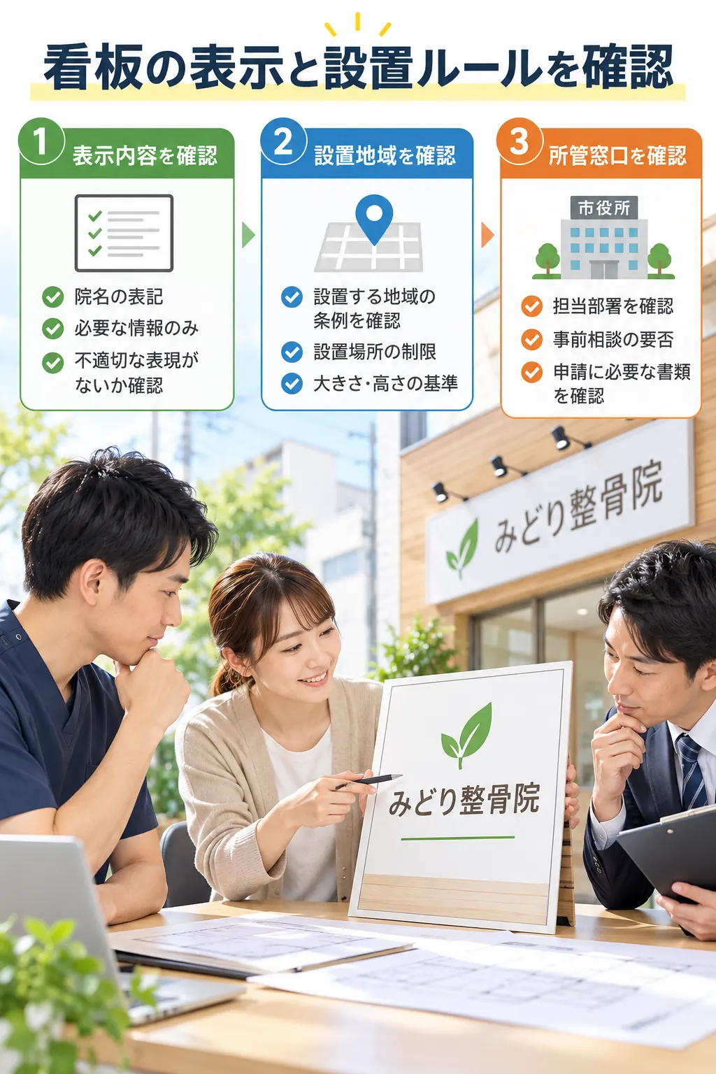 整骨院の看板で広告表現と設置ルールを確認する