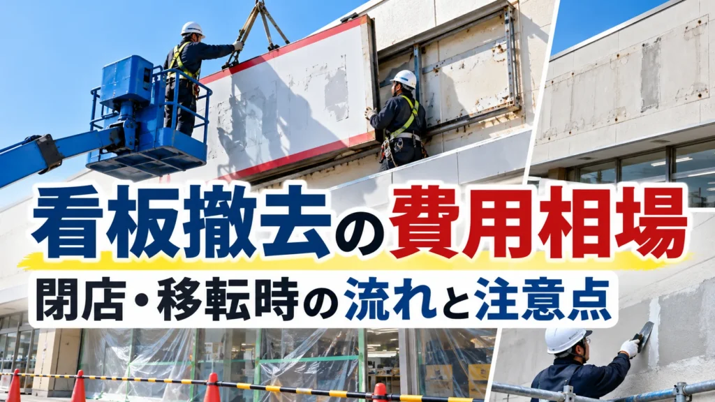 看板撤去の費用相場と店舗閉店・移転時の流れを解説