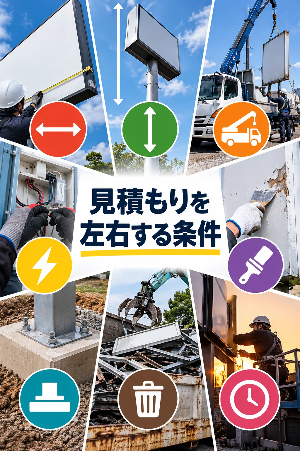 看板撤去の見積もりを左右する8つの条件