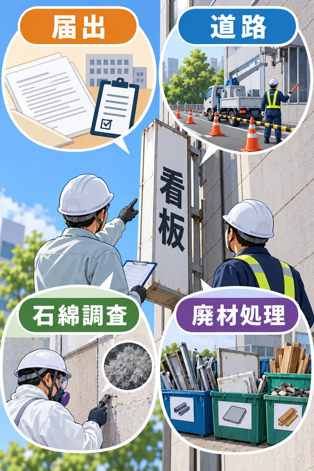撤去前に確認したい法律・届出・石綿